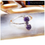 Amethyst Cab & Cut E - SFJ910-New Collection Solid 925 Silver Three Stone Light Weight Tiny Ring