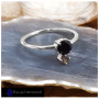 Black Onyx & Smokey Cut F - SFJ909-Classic Faceted Cut Gemstone  925 Sterling Silver Handmade Rings