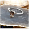 Smokey Cut O - SFJ909-Classic Faceted Cut Gemstone  925 Sterling Silver Handmade Rings