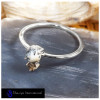 Dendritic Agate Cab & Smokey Cut H - SFJ908-Superb Light Weight Cab & Cut Two Stone Midi Ring 925 Sterling Silver