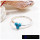 Blue Turquoise Cab O - SFJ907-Light Weight Cabochon Gemstone Trilogy Tiny Ring 925 Sterling Silver