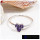 Amethyst Cut C - SFJ906-Classic Light Weight Cut Gemstone Trilogy Ring 925 Sterling Silver