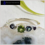 Peridot, Iolite, Blue Topaz, Amethyst Cut A - SFJ904-Solid 925 Sterling Silver Light Weight Adjustable Midi Ring Four Cut Gemsto