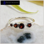 Garnet Cut E - SFJ904-Solid 925 Sterling Silver Light Weight Adjustable Midi Ring Four Cut Gemstone