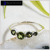 Peridot Cut F - SFJ904-Solid 925 Sterling Silver Light Weight Adjustable Midi Ring Four Cut Gemstone