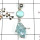 Aquamarine Rough & Larimar Cab D - RPP973-Handmade Collection Rough Gemstone Heavy Pendant 925 Sterling Silver
