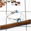 Blue Topaz Cut D - SFJ902-Amazing Cut Two Gemstone Light Weight Ring Solid 925 Sterling Silver