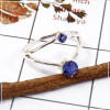 Iolite Cut E - SFJ902-Amazing Cut Two Gemstone Light Weight Ring Solid 925 Sterling Silver