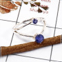 Iolite Cut E - SFJ902-Amazing Cut Two Gemstone Light Weight Ring Solid 925 Sterling Silver