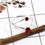 Garnet Cut O - SFJ902-Amazing Cut Two Gemstone Light Weight Ring Solid 925 Sterling Silver