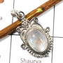 Rainbow Moonstone Cab D - SSP833-Solid 925 Sterling Silver Fabulous Cab Gemstone Designer Pendant