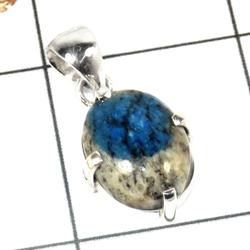 K2 Jasper Cab F - SPS901-Beautiful Collection Cab Gemstone Prong Setting Pendant 925 Sterling Silver