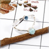 Larimar Cab & Blue Topaz Cut A - SFJ901-Gorgeous Look Two Gemstone Light Weight Ring 925 Sterling Silver