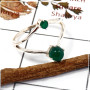 Green Onyx Cab & Cut E - SFJ901-Gorgeous Look Two Gemstone Light Weight Ring 925 Sterling Silver