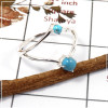Blue Turquoise Cab J - SFJ901-Gorgeous Look Two Gemstone Light Weight Ring 925 Sterling Silver