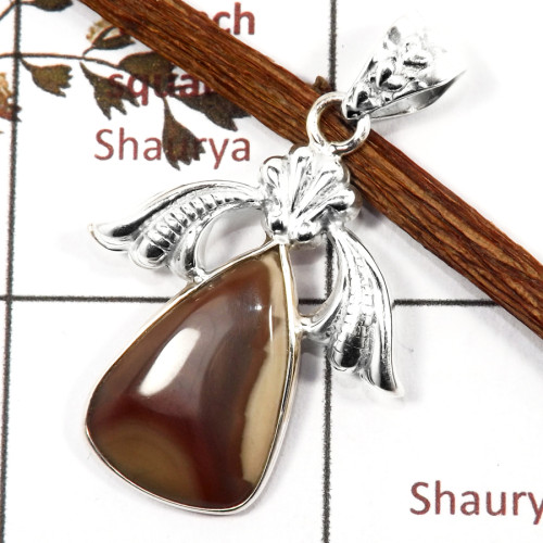 Imperial Jasper Cab A - BPS909-New Design 925 Sterling Silver Bezel Pendant Imperial Jasper Gemstone