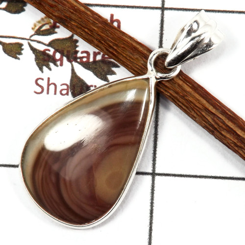 Imperial Jasper Cab C - BPS909-New Design 925 Sterling Silver Bezel Pendant Imperial Jasper Gemstone