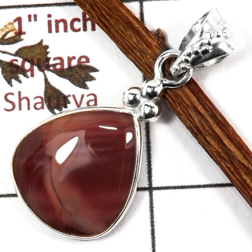 Imperial Jasper Cab O - BPS909-New Design 925 Sterling Silver Bezel Pendant Imperial Jasper Gemstone