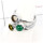 Crystal, Peridot Cut & Malachite Cab B - STK931-Party Look Semiprecious Cut Gemstone Stacking Ring 925 Sterling Silver