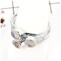 Rainbow Moonstone Cut F - STK931-Party Look Semiprecious Cut Gemstone Stacking Ring 925 Sterling Silver