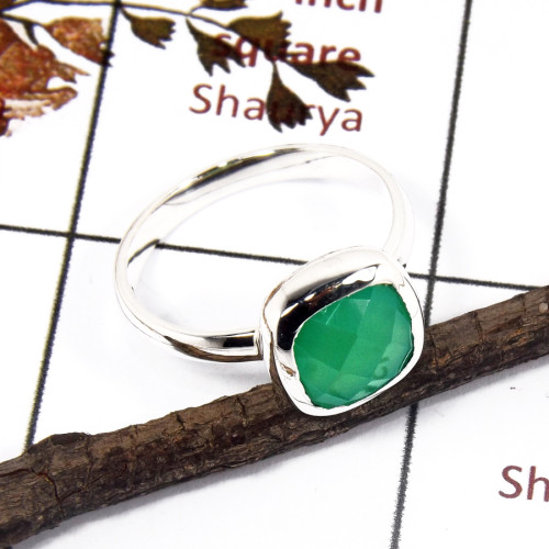 Green Onyx Cut H - CMJ841-Natural Green Onyx Checker Cut 925 Silver Ring Earrings Pendant Bracelet Mix Jewelry