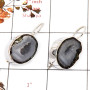 Cavity Druzy O - SPE810-Newly Handmade Design Cavity Druzy Earrings 925 Sterling Silver Plain Setting