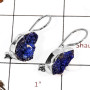 Azurite Rough C - SPE808-Indian Factory Made Blue Azurite Rough Stone Earrings 925 Sterling Silver Plain Setting