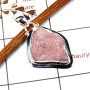 Kunzite Rough F - RPP971-Gorgeous Natural Pink Kunzite Rough Pendant 925 Sterling Silver