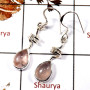 Rose Quartz Cab A - SBP956-Solid 925 Sterling Silver Spring Design Earrings Cab Gemstone Handmade Collection