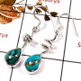 Blue Copper Turquoise Cab D - SBP956-Solid 925 Sterling Silver Spring Design Earrings Cab Gemstone Handmade Collection