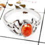 Sponge Coral Cab D - SDR587-Solid 925 Sterling Silver Trinity Design Ring With Cab Gemstone