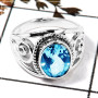 Blue Topaz Cut F - SDR584-Awesome Semiprecious Cut Stone Ring Solid 925 Sterling Silver