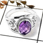 Amethyst Cut H - SDR584-Awesome Semiprecious Cut Stone Ring Solid 925 Sterling Silver