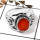 Carnelian Cut O - SDR584-Awesome Semiprecious Cut Stone Ring Solid 925 Sterling Silver