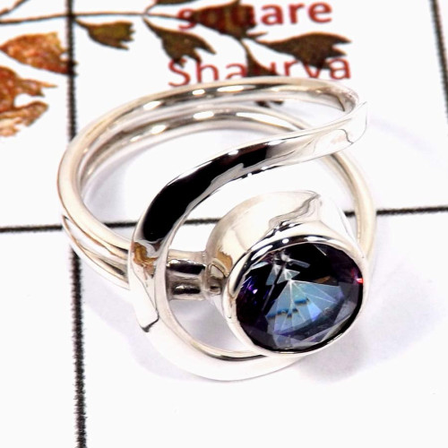 Mystic Cut A - SDR581-Solid 925 Sterling Silver Designer Ring Handmade Cut Gemstone Mystic Cut A - SDR581-Solid 925 Sterling Silver Designer Ring Handmade Cut Gemstone