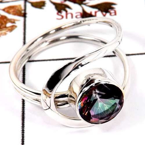 Mystic Cut D - SDR581-Solid 925 Sterling Silver Designer Ring Handmade Cut Gemstone Mystic Cut D - SDR581-Solid 925 Sterling Silver Designer Ring Handmade Cut Gemstone