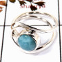 Larimar Cab E - SDR580-Indian Factory Made Cab Gemstone Designer Ring 925 Sterling Silver
