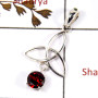 Garnet Cut D - SD568-Gorgeous Cut Gemstone Celtic Trinity Design Pendant 925 Sterling Silver