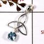 Blue Topaz Cut G - SD568-Gorgeous Cut Gemstone Celtic Trinity Design Pendant 925 Sterling Silver