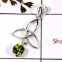 Peridot Cut J - SD568-Gorgeous Cut Gemstone Celtic Trinity Design Pendant 925 Sterling Silver