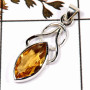 Citrine Cut O - SD567-Natural Cut Gemstone 925 Silver Designer Light Weight Pendant