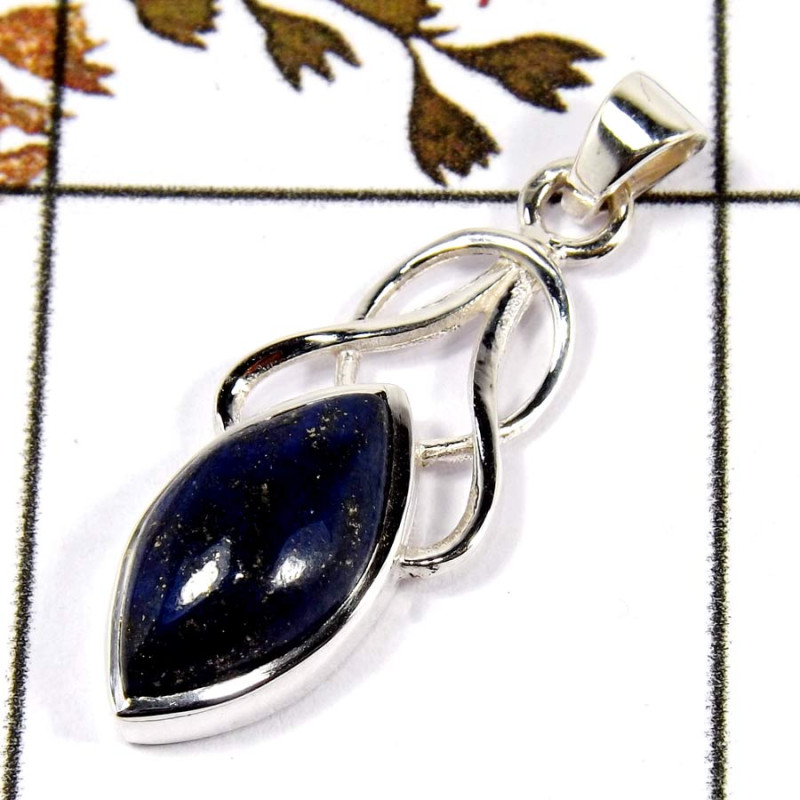 Lapis Lazuli Cab A - SD566-Part Wear Cut Gemstone Designer Pendant 925 Sterling Silver Lapis Lazuli Cab A - SD566-Part Wear Cut Gemstone Designer Pendant 925 Sterling Silver