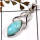 Larimar Cab E - SD566-Part Wear Cut Gemstone Designer Pendant 925 Sterling Silver