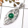 Green Onyx Cab A - CSP928-Indian Factory Made Trinity Design Pendant Cab Gemstone 925 Sterling Silver