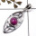 Purple Turquoise Cab E - CSP928-Indian Factory Made Trinity Design Pendant Cab Gemstone 925 Sterling Silver