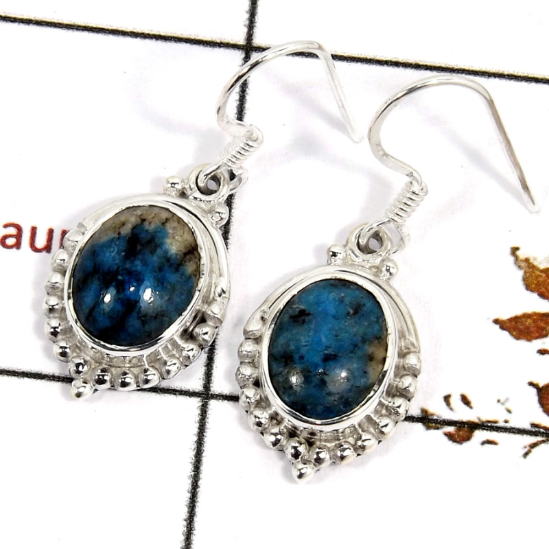 K2 Jasper Cab O - SDE687-Indian Company Made Cab Gemstone Earrings 925 Sterling Silver
