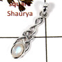Rainbow Moonstone Cab C - SSP819-Light Weight Cab Gemstone Celtic Design Pendant 925 Sterling Silver