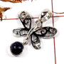 Lapis Cab F - SSP813-925 Silver Butterfly Design Light Weight Pendant With Cab Gemstone