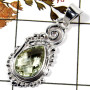 Green Amethyst Cut C - SD556-Gorgeous Cut Gemstone Designer Pendant 925 Sterling Silver