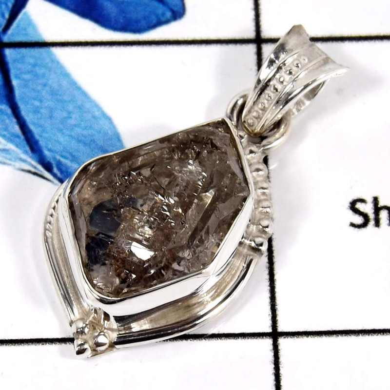 Herkimer Dimaond K - SD553-925 Sterling Silver Designer Pendant Party Wear Semiprecious Stone Herkimer Dimaond K - SD553-925 Sterling Silver Designer Pendant Party Wear Semiprecious Stone